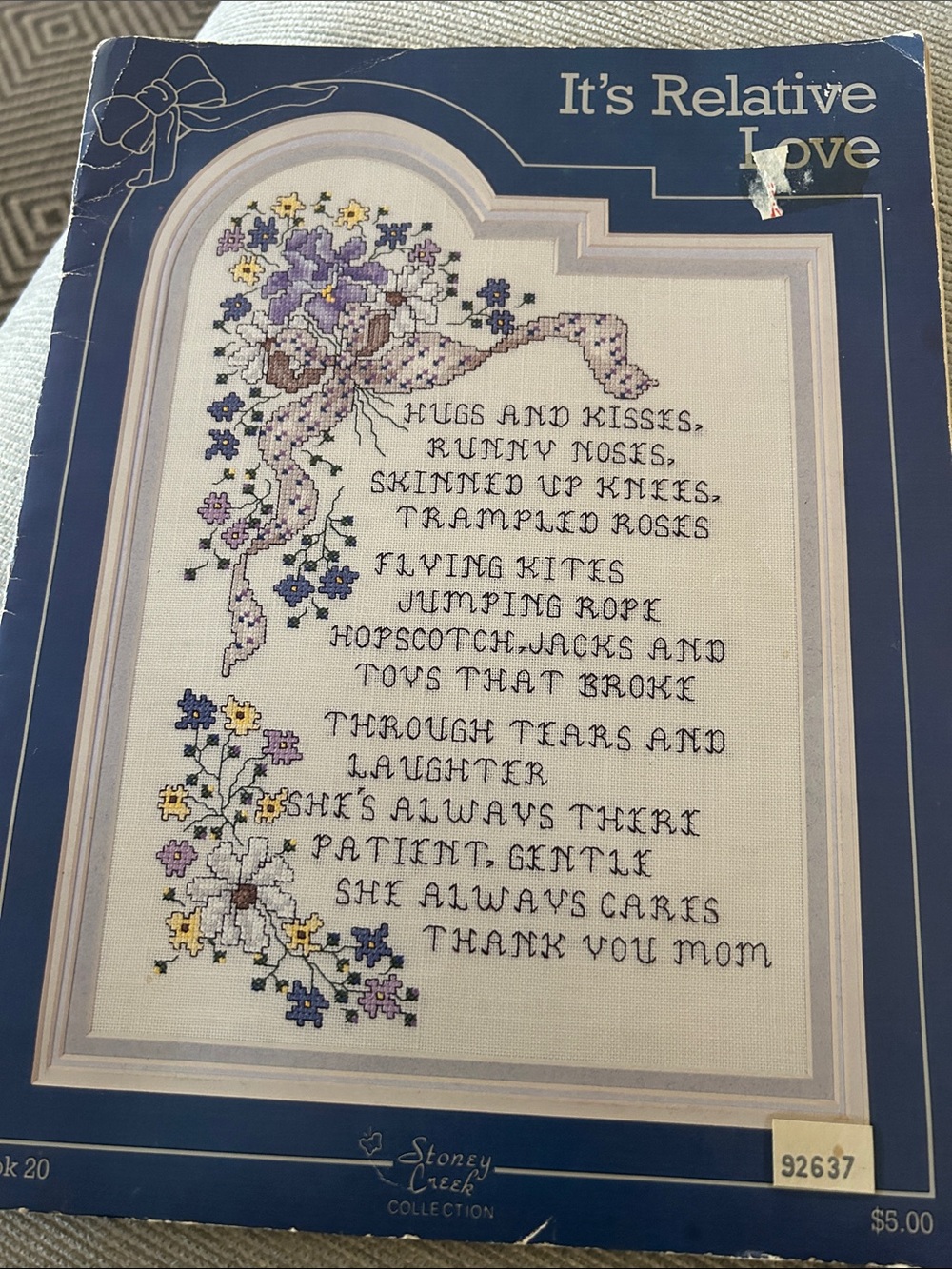 Stoney Creek "It's Relative Love" Cross Stitch Pattern  Booklet - Purple Floral